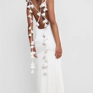 Chic White Maxi Dress with Floral Accents
